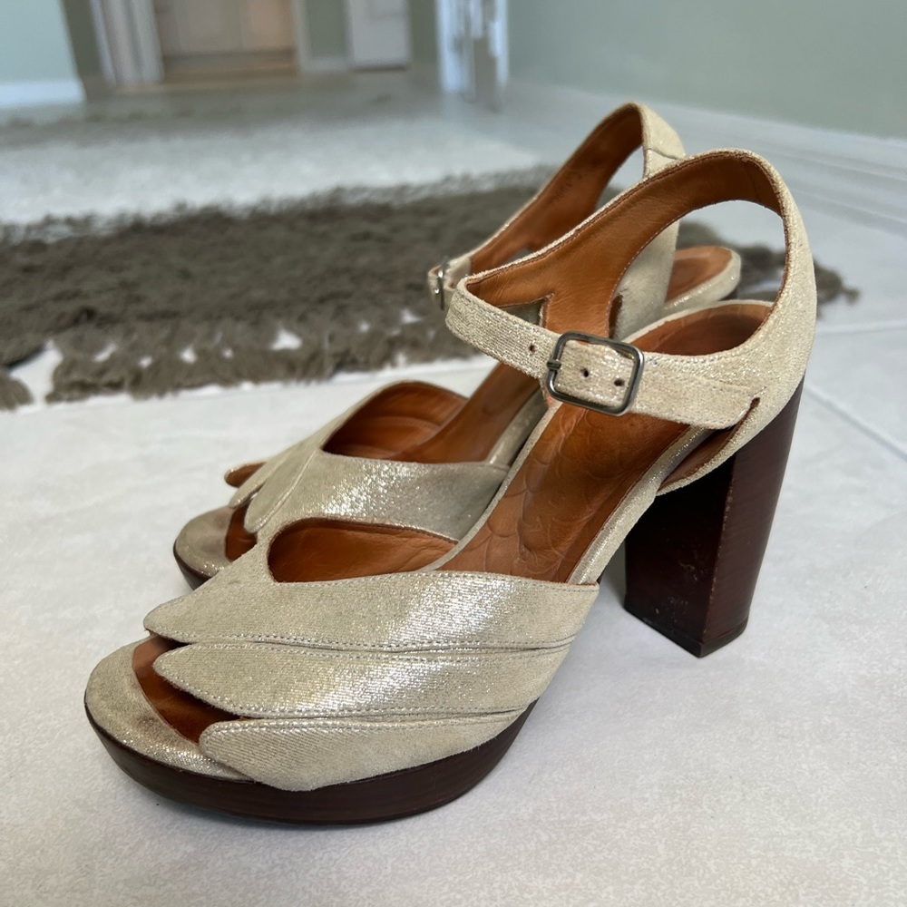 ✨ Shimmer Chie Mihara Strappy Limited Edition Platform Heel